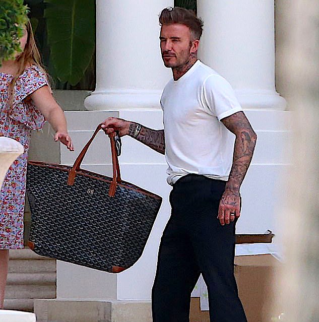 Fashion World: David Beckham Unveils New Handbag At Son's Wedding