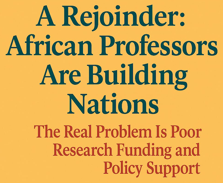 A Rejoinder: African Professors Are Building Nations The Real Problemis Poo