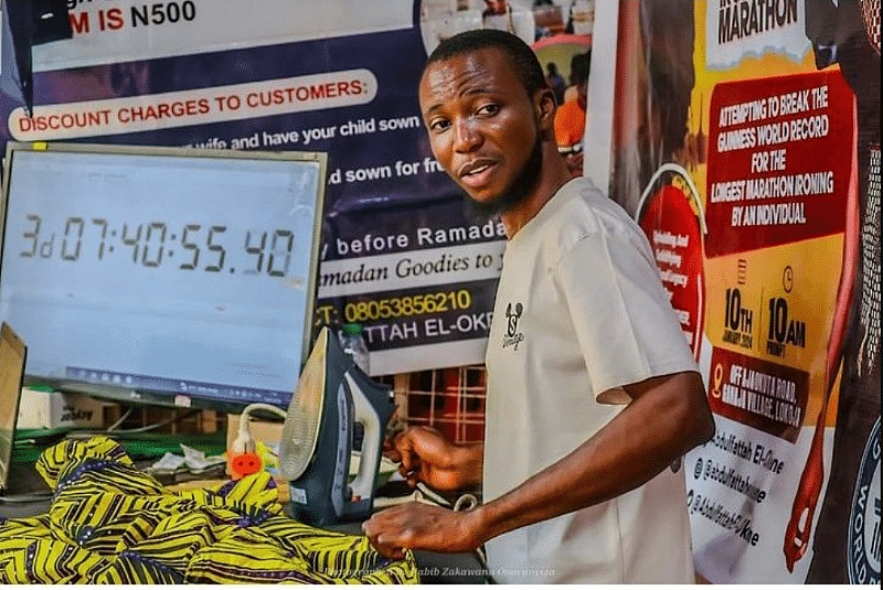 Guinness World Record Kogi Man Sets New Record By Ironing Clothes For
