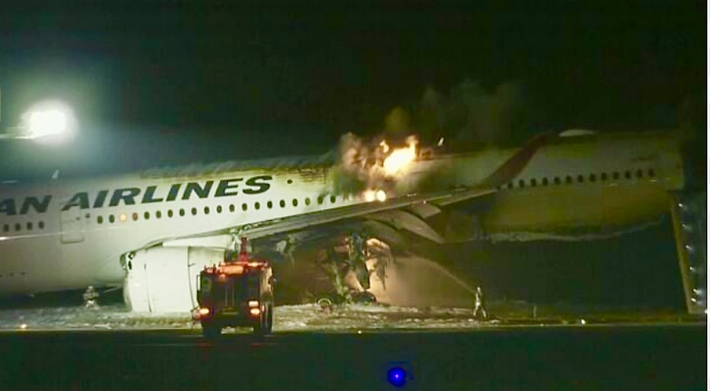 Just In Japan Airline With 379 Passengers On Board Bust Into Flames