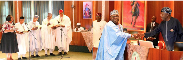 President Tinubu Swears In 5 Permanent Secretaries, Npc Chairman, Two O