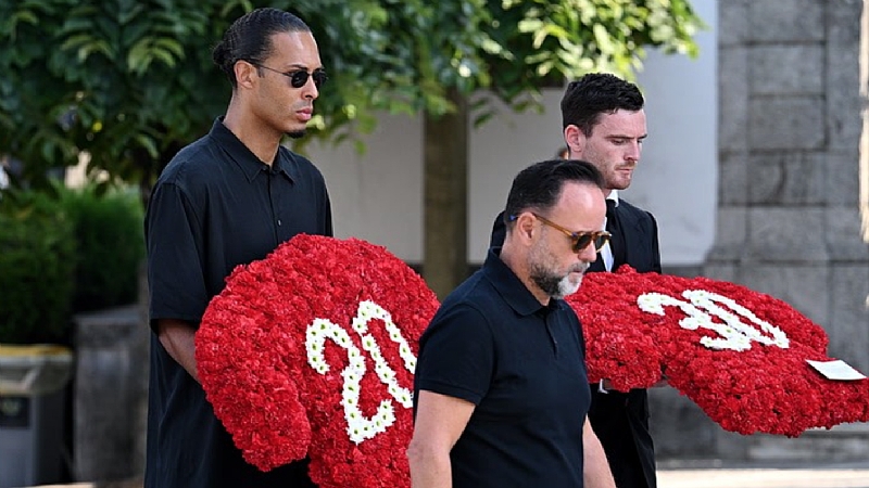 Liverpool Holds Funeral for Diogo Jota, Pledges Lifetime Support for His Children (Photos)