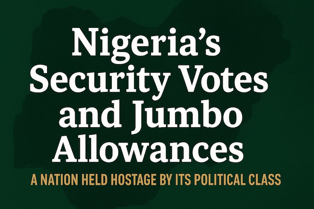 Nigeria’s Security Votes And Jumbo Allowances: A Nation Held Hostage By Its