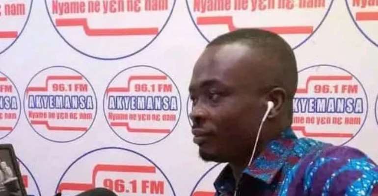 Ghanaian morning show host Nicholas Morkah was filming soldiers attacking a man when the soldiers began attacking Morkah, according to news reports. (Screenshot: Courtesy of Akyemansa FM)
