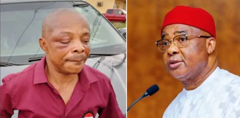 L-R; Joe Ajaero (NLC President), Gov Hope Uzodinma