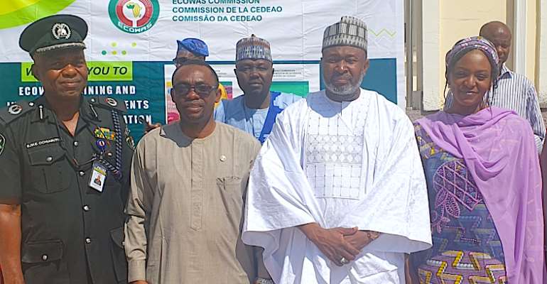 L-R: ACP Ejike Ochiabuto Representing Plateau State CP Batholomew Onyeka; ECOWAS Commission Programme Officer on Mediation, Directorate of Political Affairs, Dr. Brown Odigie; National Secretary , Inter-Party Advisory Council (IPAC), Alh. Yusuf Dantalle; 