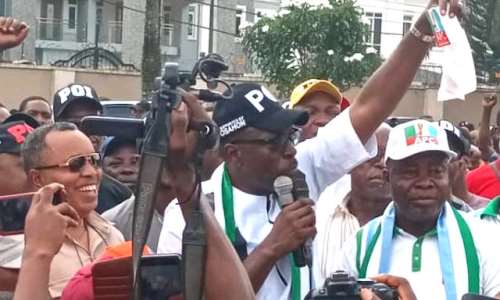 Photos Pastor Osagie Ize Iyamu Dares Gov Godwin Obaseki Hosts Rally In His Benin House