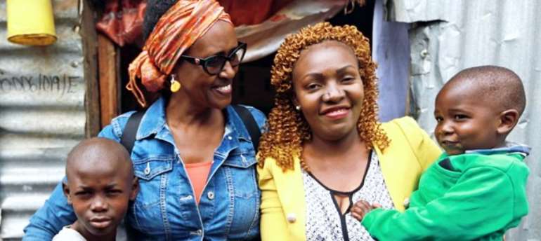 Winnie Byanyima, UNAIDS Executive Director (left).
