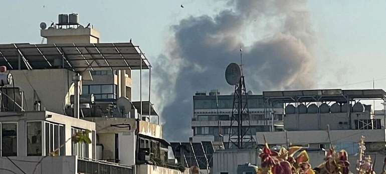 UN Photo/Pasqual Gorriz: Smoke rises in Beirut, Lebanon, following the outbreak of hostilities across the Middle East

