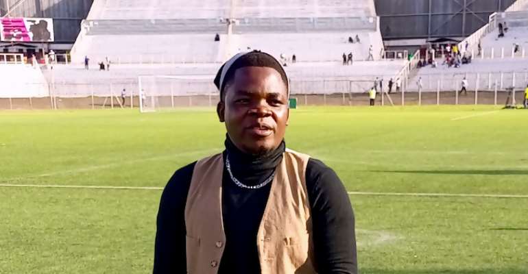 Television journalist Yasin Limu at Kamuzu Stadium, Blantyre, ahead of a Super League of Malawi match on April 7 when Wanderers FC supporters hit him in the face with his tripod. (Photo: Henry Tembo)
