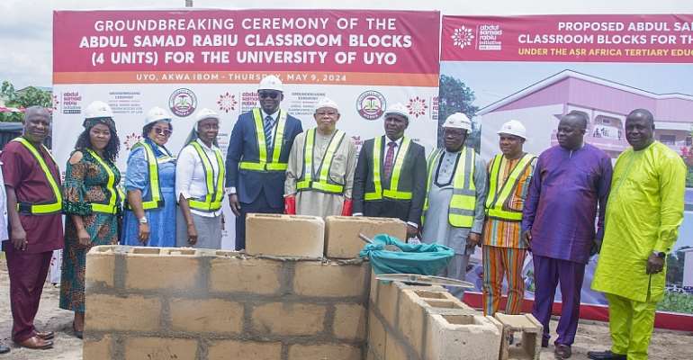 A cross-section of the University of Uyo's management at the groundbreaking ceremony held within the institution's premises