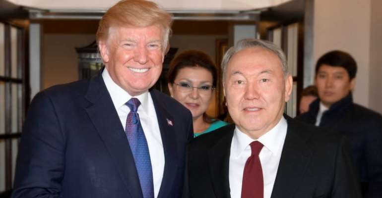 Donald Trump and Nursultan Nazabayev at The White House