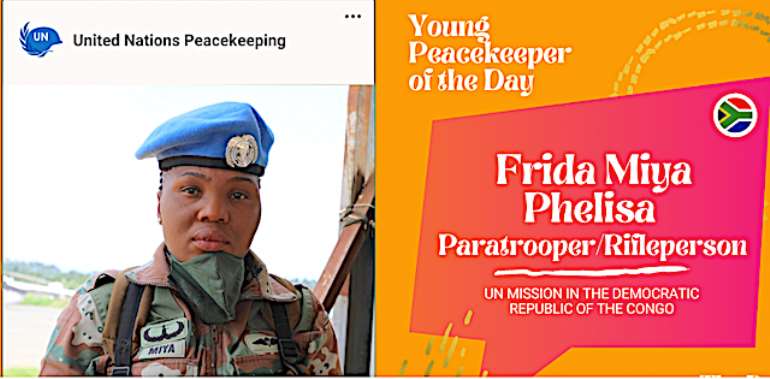 South African paratrooper/riflewoman, Phelisa Frida Miya