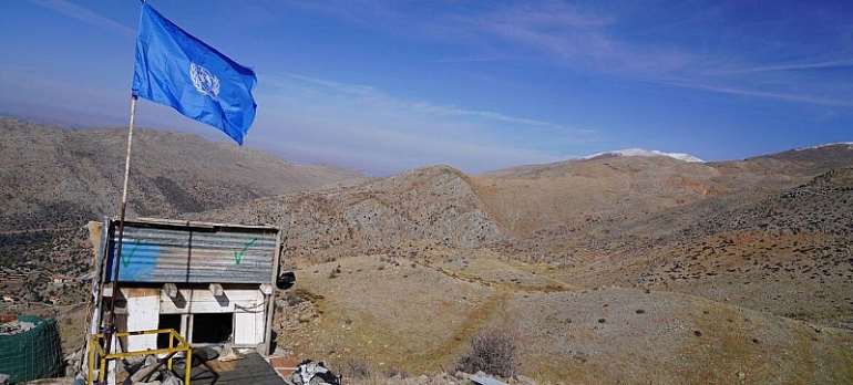 UNIFIL: UNIFIL peacekeeper outpost at the Blue Line in Lebanon, symbolizing peacekeeping efforts amid regional tensions