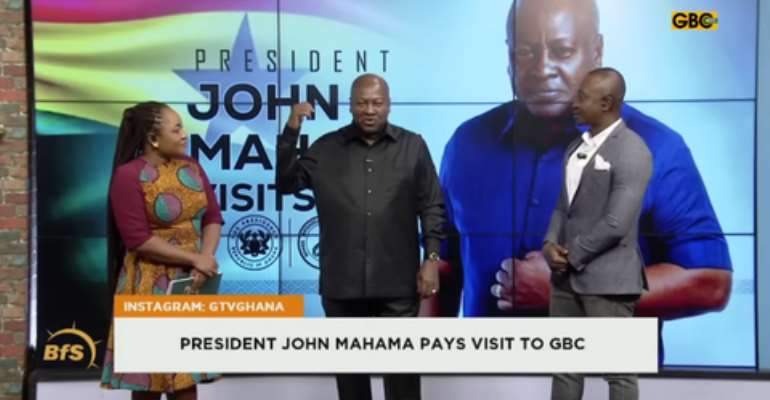 Ghanaian President John Dramani Mahama, a former journalist and newspaper columnist, visited state-owned Ghana Broadcasting Corporation on January 8, 2026, and promised to 