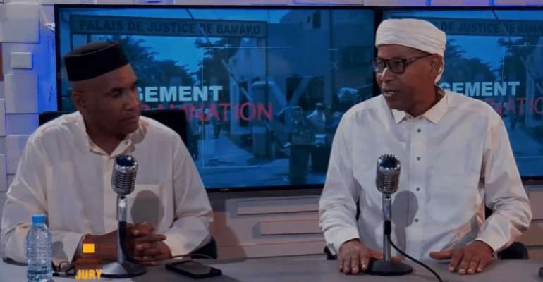 Abdrahamane KeÃ¯ta (left) speaks on the show 
