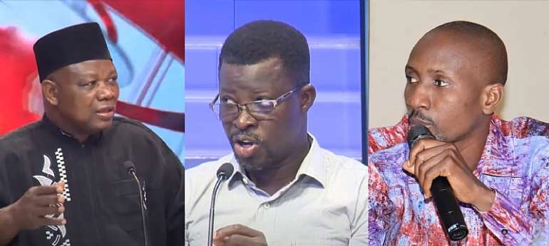 CPJ has called on authorities in Burkina Faso to ensure the safety of journalists Kalifara SÃ©rÃ© (left), Adama Bayala, and Serge Atiana Oulon, who went missing in June 2024. (Screenshots: YouTube/BF1, YouTube/BF1, and photo courtesy of L'Ã‰vÃ©nement)