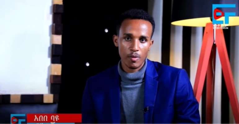 Ethiopian journalist Abebe Bayu was recently detained in Addis Ababa. (Screenshot: Ethio Forum/YouTube)