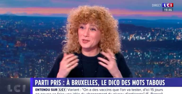 
Burkina Faso authorities suspended French television news channel La ChaÃ®ne Info (LCI) after commentary by '24H Pujadas' host, Abnousse Shalmani, during an April 24, 2023, segment. Shalmani is shown here in another recent broadcast.