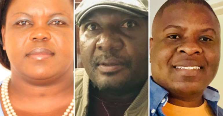 Journalists Annahstacia Ndlovu, Pamenus Tuso, and Lungelo Ndlovu were assaulted in Bulawayo by a group of people wearing regalia of the ruling Zimbabwe African National Union-Patriotic Front on July 17, 2023. (Photos, left


