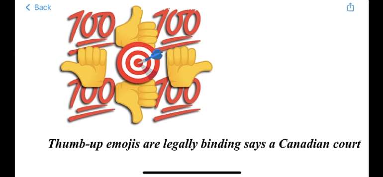 Thumb-up emojis are legally binding says a Canadian court