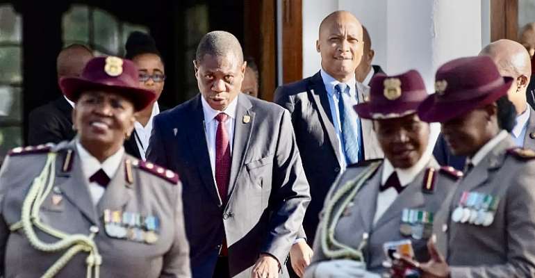 Deputy President of South Africa Paul Mashatile seen walking at the South African Parliament in Cape Town on May 16, 2023. On August 8, a judge dismissed a request from two businessmen connected to Mashatile that sought to prevent Media24 