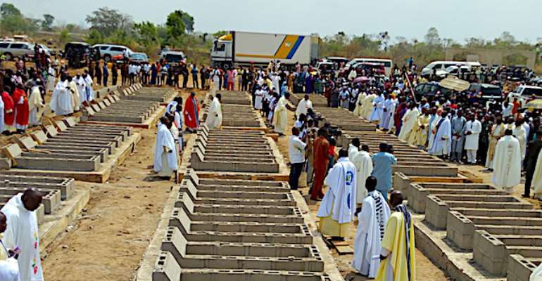 One Month memorial Mass for de 73 Victims of January 1st 2018 Herdsmen Massacre in Benue State Organised by de Catholic Dioceses in Benue. 
Dioceses of Makudi ,Otukpo,Gboko and Katsina-Ala