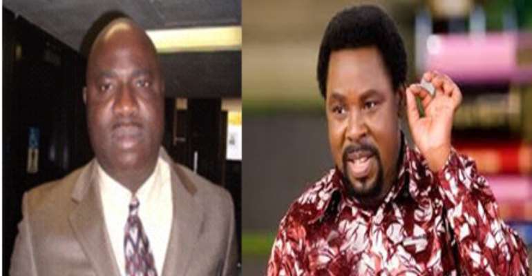 *Moshood Fayemiwo (l) picture which Mr. TB Joshua (R) asked for at the Synagogue of Satan in order to attack me in the spiritual world.