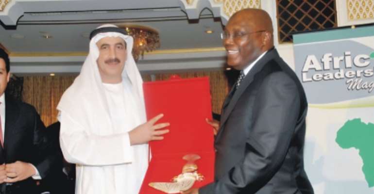 Crown Prince of Dubai, Sheikh Hamdan Bin Mohammed Bin Rashid Al Maktoum presents an ALM award to Atiku Abubakar, Former Nigeria Vice President