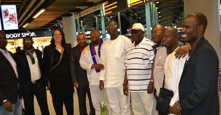 Otunba Gani Adams on arrival in Amsterdam