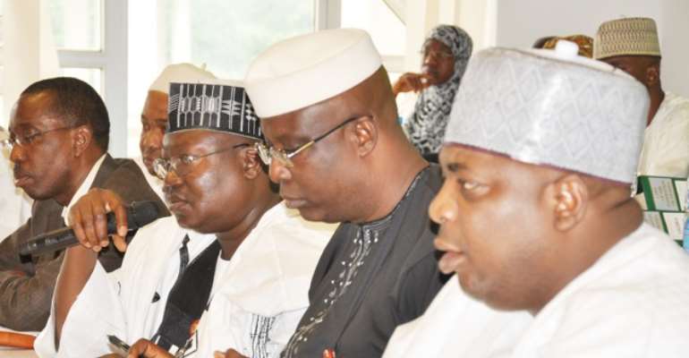 MEMBERS OF THE ADHOC SENATE COMMITTEE THAT PROBED THE BPE COMMERCIALISATION AND PRIVATISATION PROCESS.