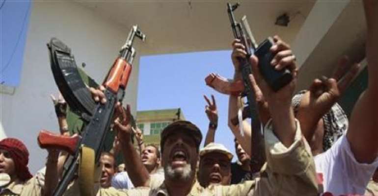 LIBYAN REBELS DURING THE REVOLT THAT OUSTED SLAIN LEADER MUAMMAR GADDAFI.
