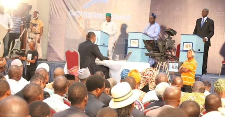 LAGOS STATE GOVERNORSHIP CANDIDATES DURING A DEBATE ORGANISED BY CHANNELS TELEVISION.