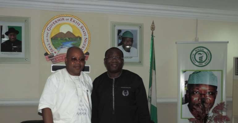 His Excellency Governor Dr. Kayode Fayemi of Ekiti state and Akogun Banji Ojo during a visit at Ado Ekiti