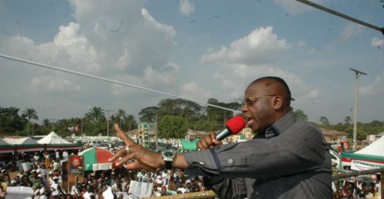 IMO STATE GOVERNOR IKEDI OHAKIM CAMPAIGNS IN ORU EAST LOCAL GOVERNMENT AREA OF THE STATE TODAY, MARCH 16, 2011.