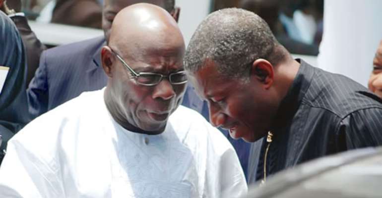 Jonathan, Obasanjo hold talks at Otedolaâ€™s burial