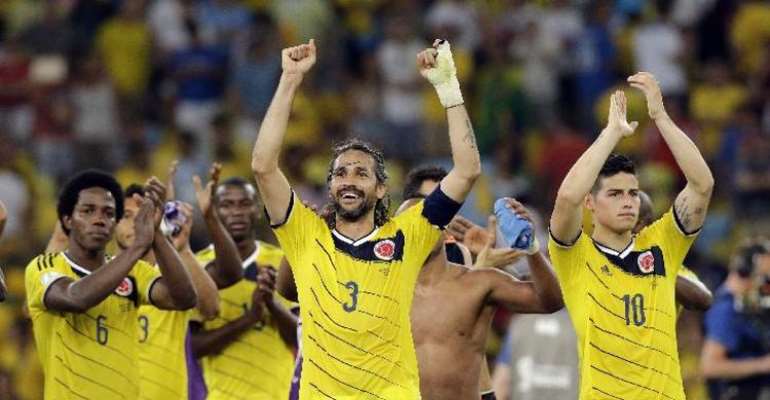 World Cup: Colombia beats Uruguay 2-0 to reach quarter final