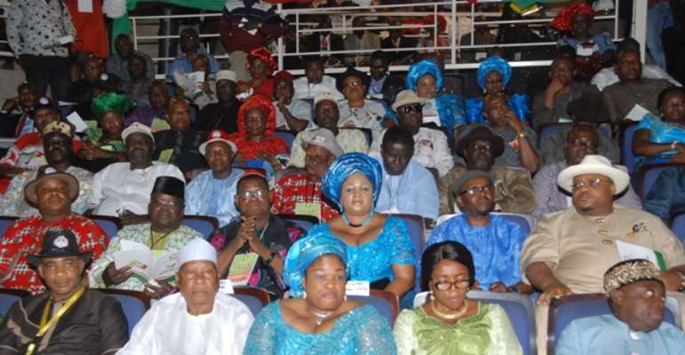 A cross section of Party faithful during the PDP National Chairmanâ€™s<br />Zonal Tour (South-South) in Calaba, Cross River State. Pix: Tobore Umukoro<br />and Bripin Enarusai