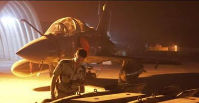 FRENCH MILITARY PREPARES A MIRAGE 2000D FIGHTER PLANE IN N'DJAMENA, CHAD, IN THIS PHOTO RELEASED BY THE FRENCH ARMY COMMUNICATIONS AUDIOVISUAL OFFICE (ECPAD) ON JANUARY 13, 2013