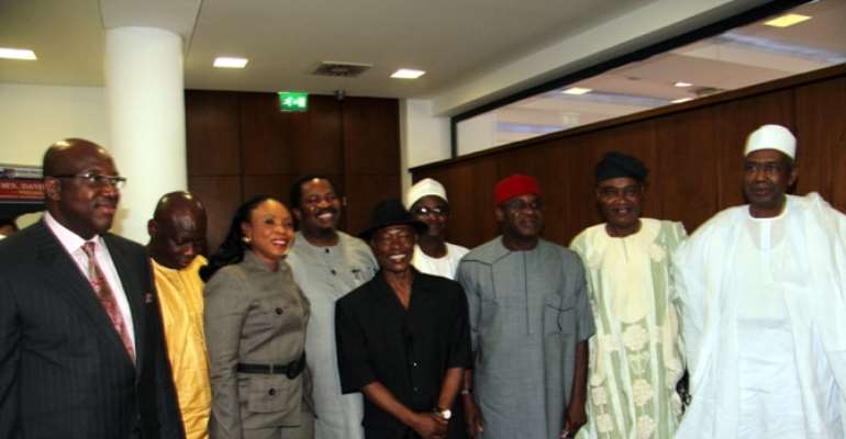 OWNERS OF MEDIA ORGANISATIONS IN NIGERIA UNDER NPAN DURING A VISIT TO SENATE PRESIDENT, SENATOR DAVID MARK  IN FURTHERANCE OF THE LOBBY FOR THE PASSAGE OF THE FREEDOM OF IMFORMATION BILL AT THE NATIONAL ASSEMBLY ABUJA ON MARCH 03, 03, 2011.
