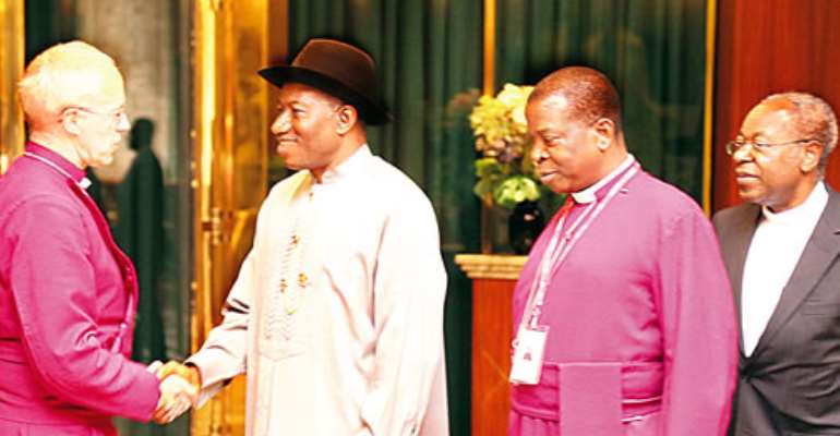 Insecurity: Archbishop of Canterbury visits Jonathan, prays for Nigeria