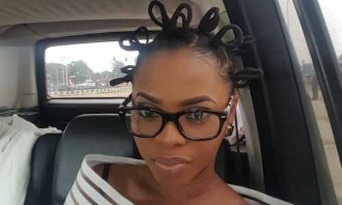 Chidinma Glows In Thread Hairstyle