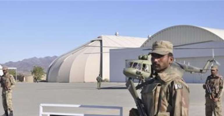 PAKISTAN ARMY SOLDIERS ARE SEEN STANDING GUARD AT THE SHAMSI AIRFIELD IN BALUCHISTAN PROVINCE IN THIS ISPR (INTER SERVICES PUBLIC RELATIONS) HANDOUT IMAGE DECEMBER 11, 2011.