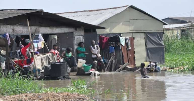 PHOTO: A FLOODED COMMUNITY IN THE AJEGUNLE AREA OF IKORODU IN LAGOS.