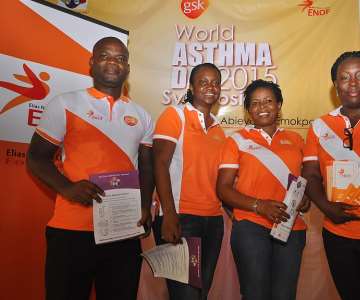 L-R:  Tender/Market Access Manager, Abass Sanni, Group Product Manager,  Ijeoma Eruchalu, Communication & Engagement Manager, Bolaji  Sanyaolu all of GlaxoSmithKline (GSK) and  Founder, Elias Nelson Oyedokun Foundation (ENOF), Lola Ilaka at the 2015 World Asthma Day Symposium sponsored by GSK in collaboration with ENOF held in Lagos today, 5th May, 2015