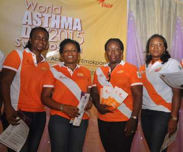L-R: Group Product Manager,  Ijeoma Eruchalu, Communication & Engagement Manager, Bolaji  Sanyaolu both of GlaxoSmithKline (GSK); Founder, Elias Nelson Oyedokun Foundation (ENOF) and Medical Science Liaison, Omolabake Okunubi at the 2015 World Asthma Day Symposium sponsored by GSK in collaboration with ENOF held in Lagos today, 5th May, 2015