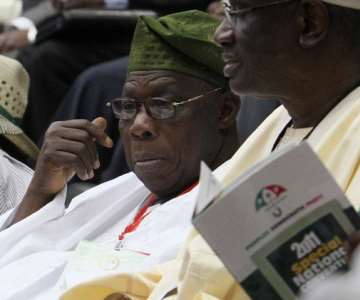 PARTY DELEGATE AND FORMER PRESIDENT OLUSEGUN OBASANJO ATTENDS THE PRIMARIES