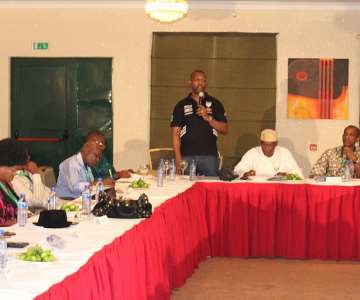 PRINCE TONYE T.J.T PRINCEWILL, NATIONAL DIRECTOR OF ORGANISATION PDM, ADRESSING DELIGATES AT A MEETING IN PORT-HARCOURT. (2)