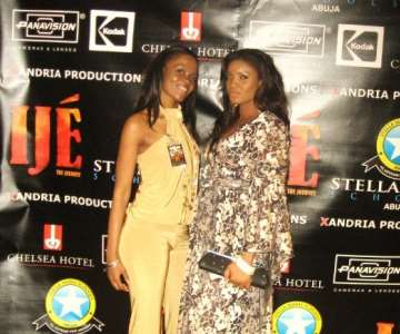 omotola with grace.grace is the president of omotola fanclub