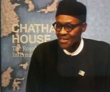 GENERAL BUHARI-001 SPEAKS-FROM-CHATHAM-HOUSE-LONDON (750X400)
